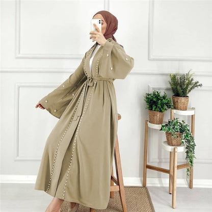 Abaya-Robe Hijab Ouverte pour Femmes