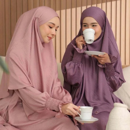 Abaya à Capuche pour Femme Musulmane - Ensemble Hijab Eid 2023