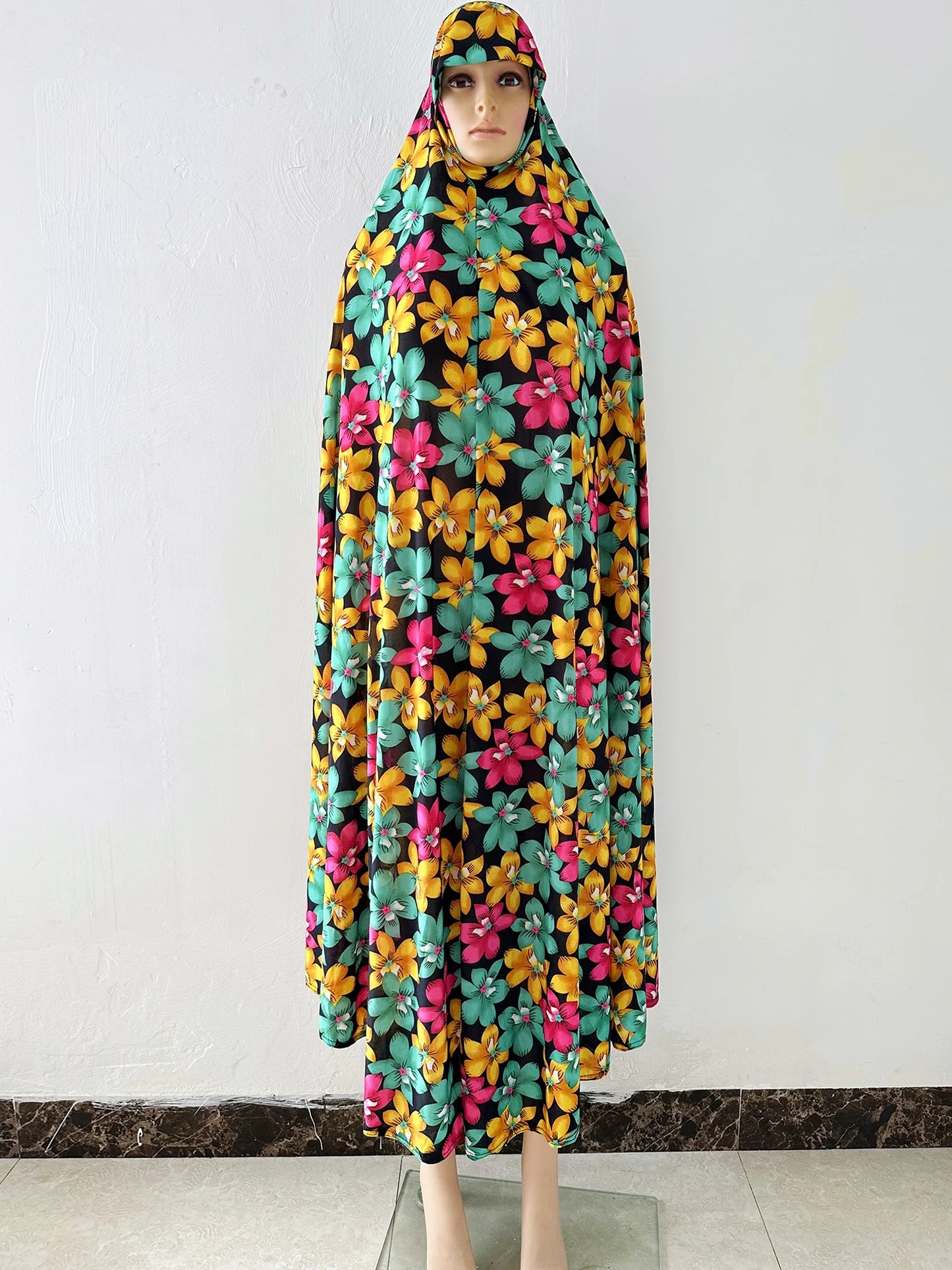 Abaya Capuche Femme Musulmane Hijab Floral Africain Shopify