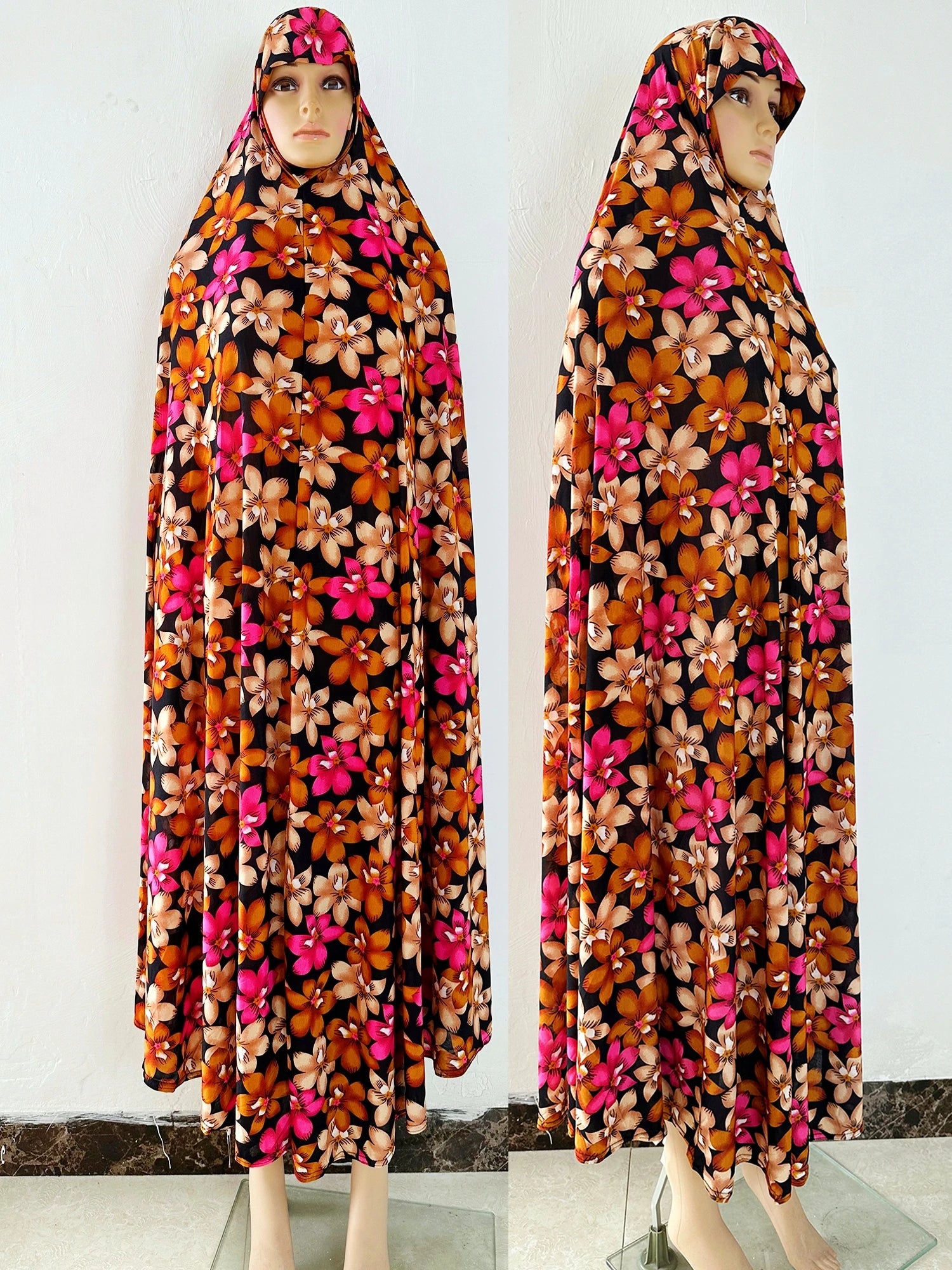 Abaya Capuche Femme Musulmane Hijab Floral Africain Shopify