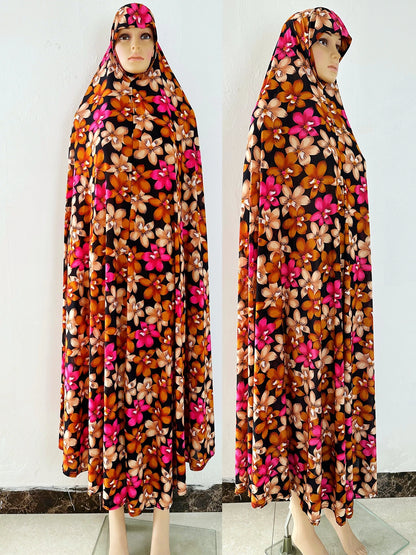 Abaya Capuche Femme Musulmane Hijab Floral Africain Shopify