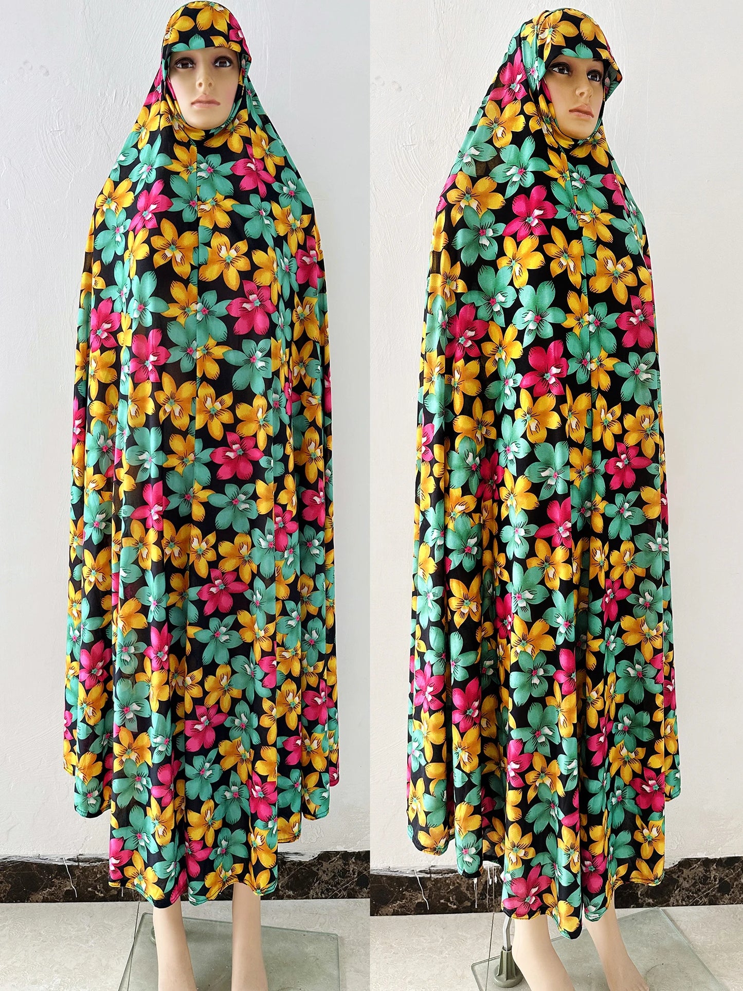 Abaya Capuche Femme Musulmane Hijab Floral Africain Shopify