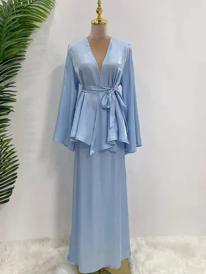 Robe Musulmane Modeste en Satin - Vêtements de Prière Ramadan