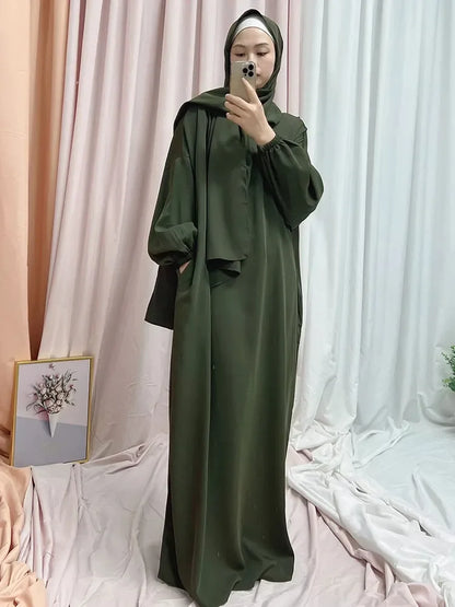 Robe Abaya Jilbab à Capuche pour Femme