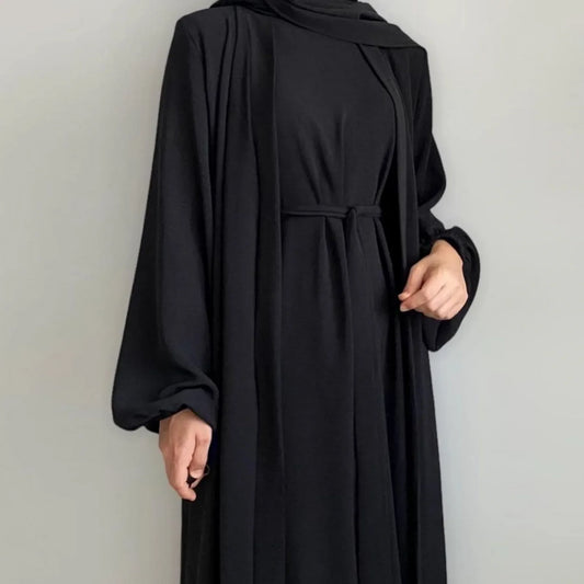 Ensemble Abaya-Kimono pour femmes musulmanes: tenue Dubai Ramadan