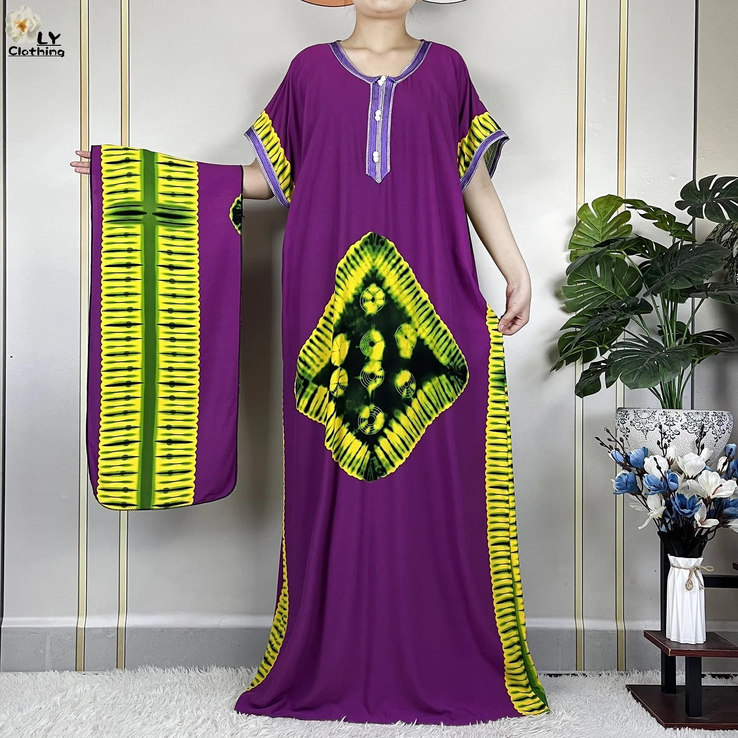 Robe Dashiki à Manches Courtes pour Femme - Style Africain Été tendance