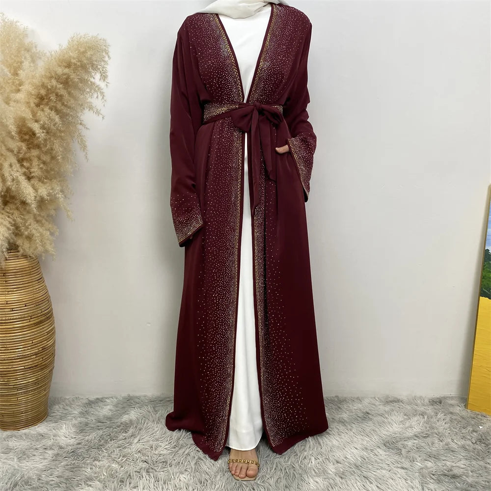 Abaya Robe Longue Luxueuse avec Diamants - Style Musulman