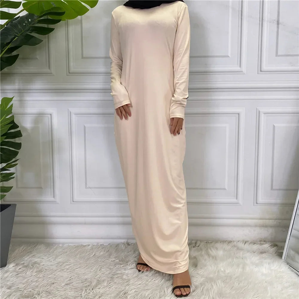 Robe abaya en coton modal - Manches longues - Turquie, Dubaï