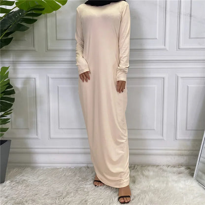 Robe abaya en coton modal - Manches longues - Turquie, Dubaï