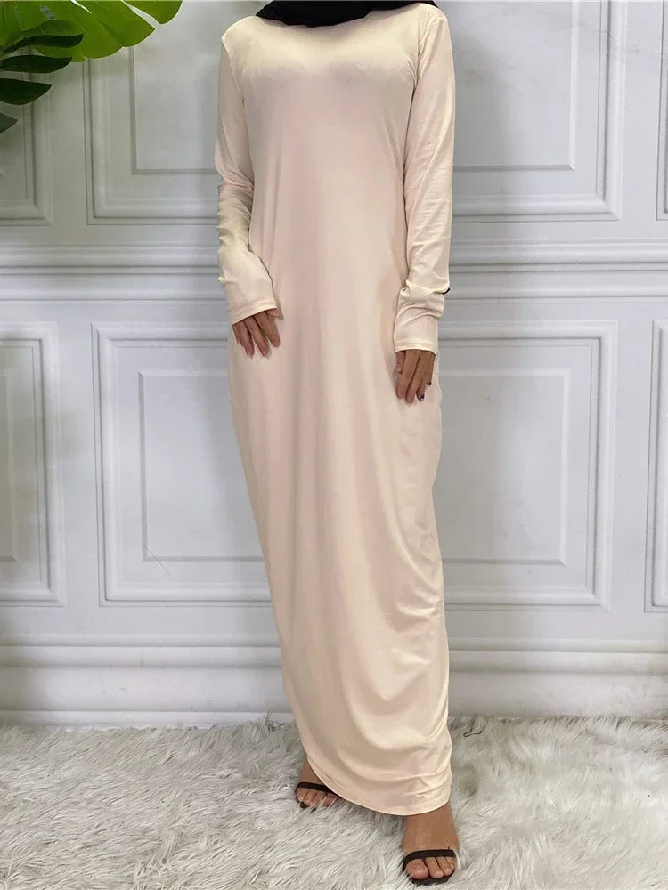 Robe abaya en coton modal - Manches longues - Turquie, Dubaï