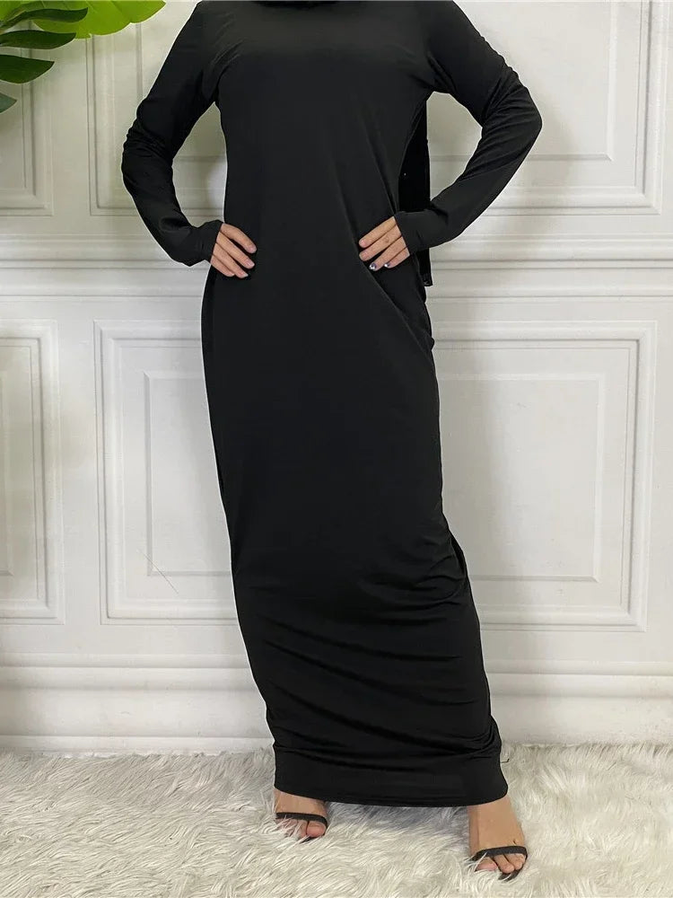 Robe abaya en coton modal - Manches longues - Turquie, Dubaï