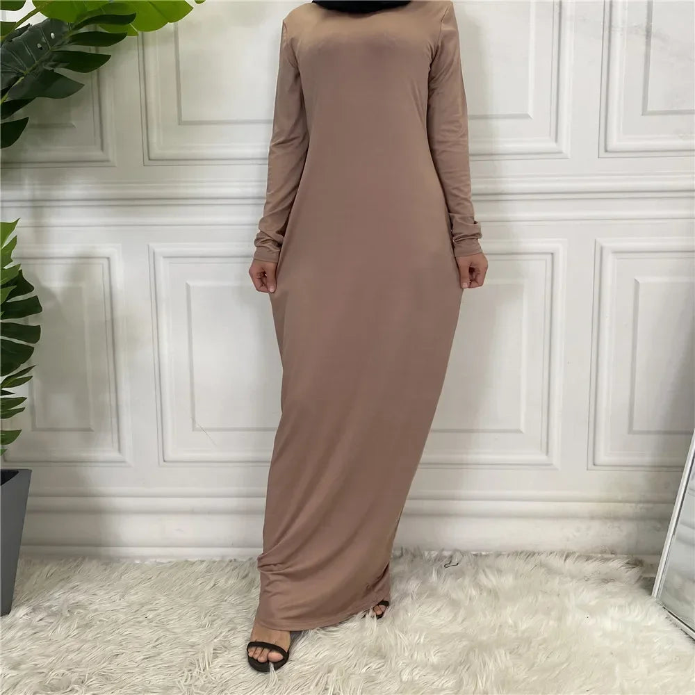 Robe abaya en coton modal - Manches longues - Turquie, Dubaï