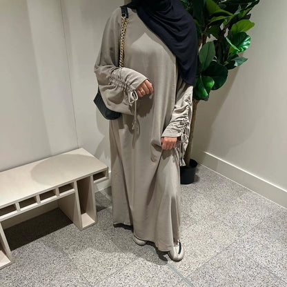 Abaya noire caftan pour femmes, tenue Ramadan Dubai Turquie robe arabe