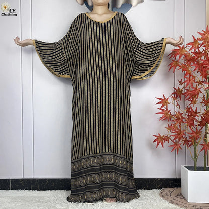 Abaya-Robe à rayures pour femmes : Style musulman chic