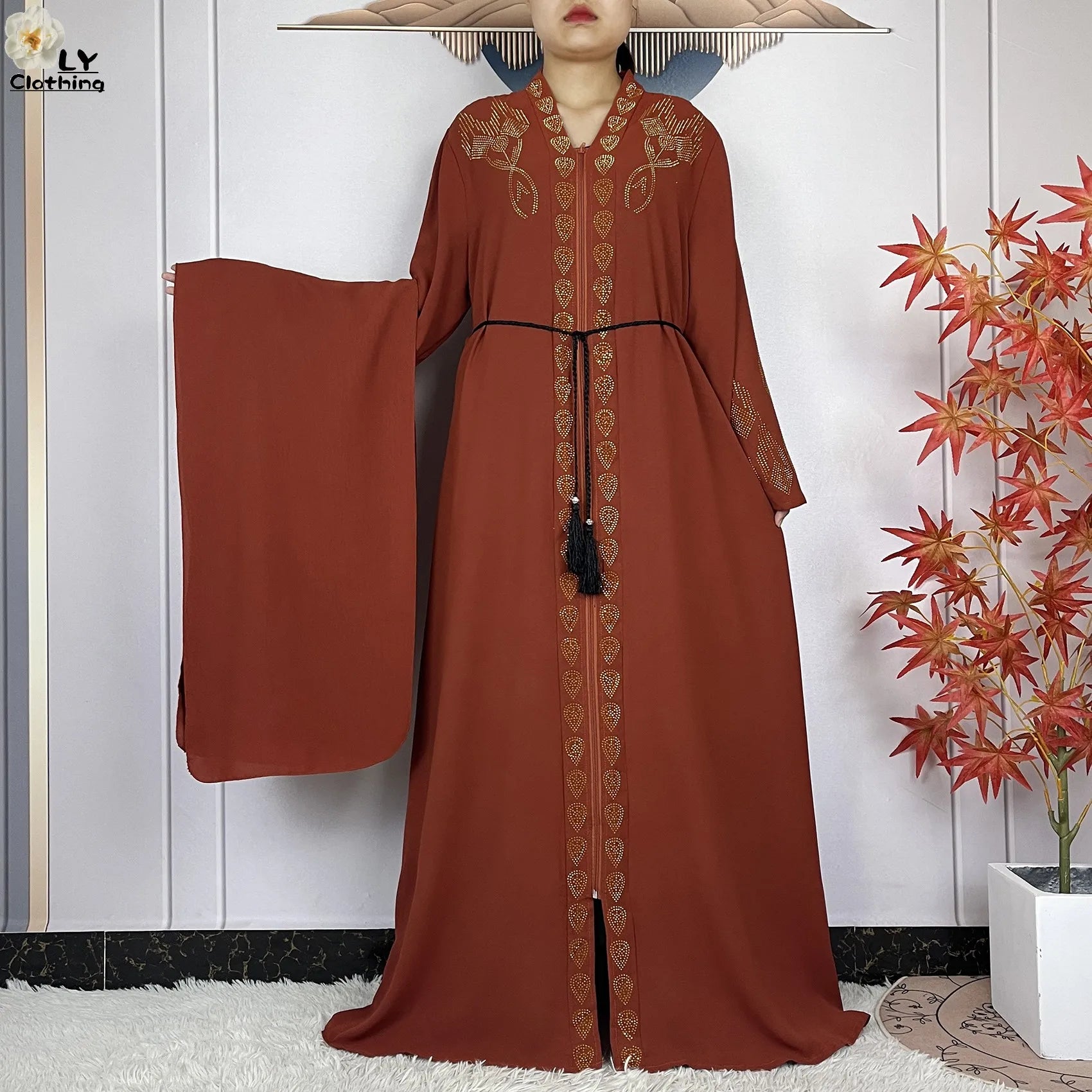 Robe Abaya Musulmane en Mousseline de Soie Élégante