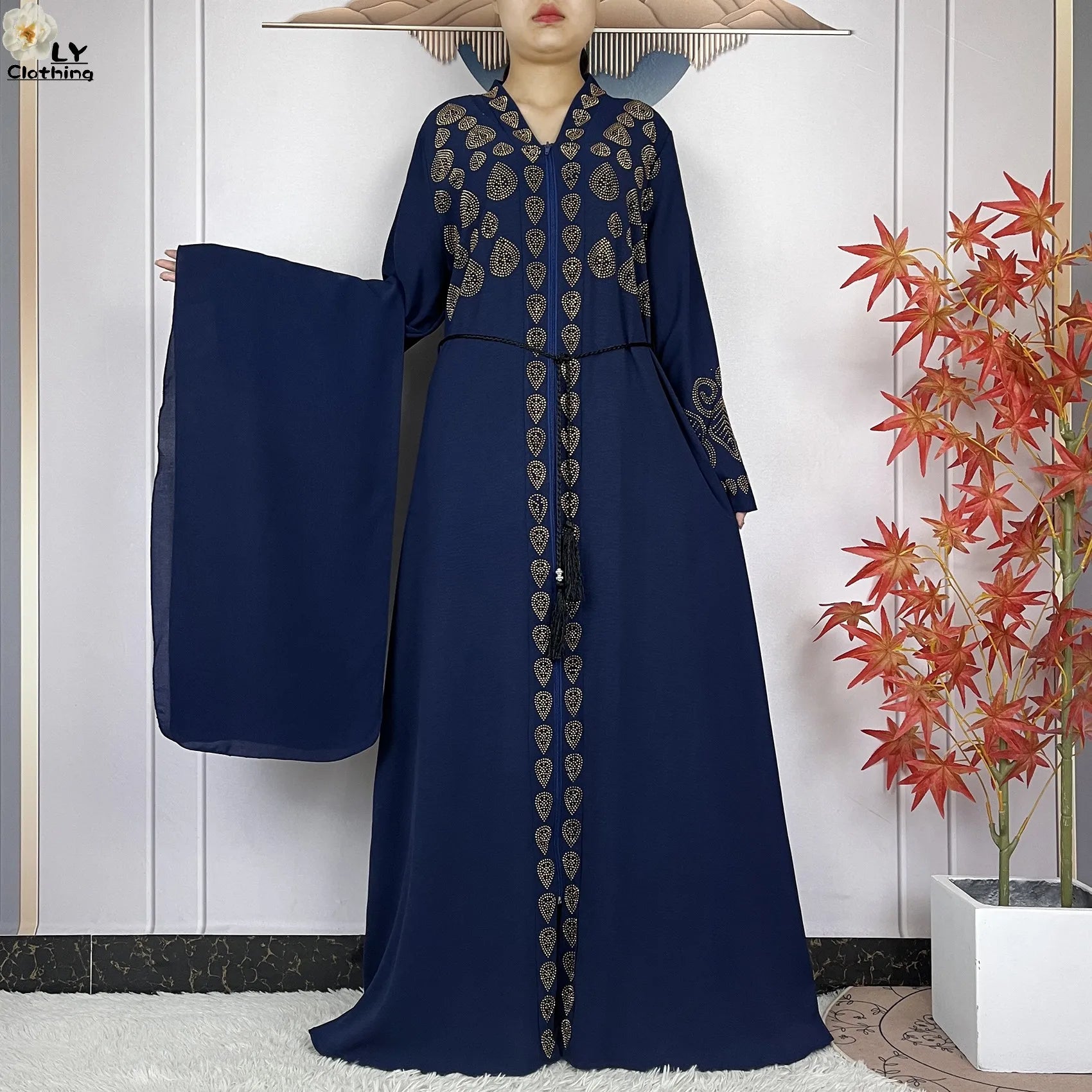 Robe Abaya Musulmane en Mousseline de Soie Élégante