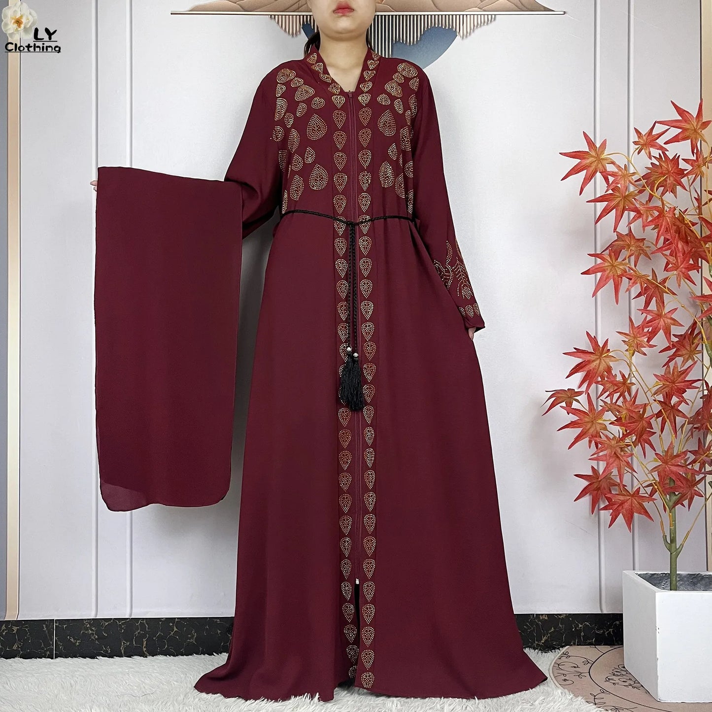 Robe Abaya Musulmane en Mousseline de Soie Élégante