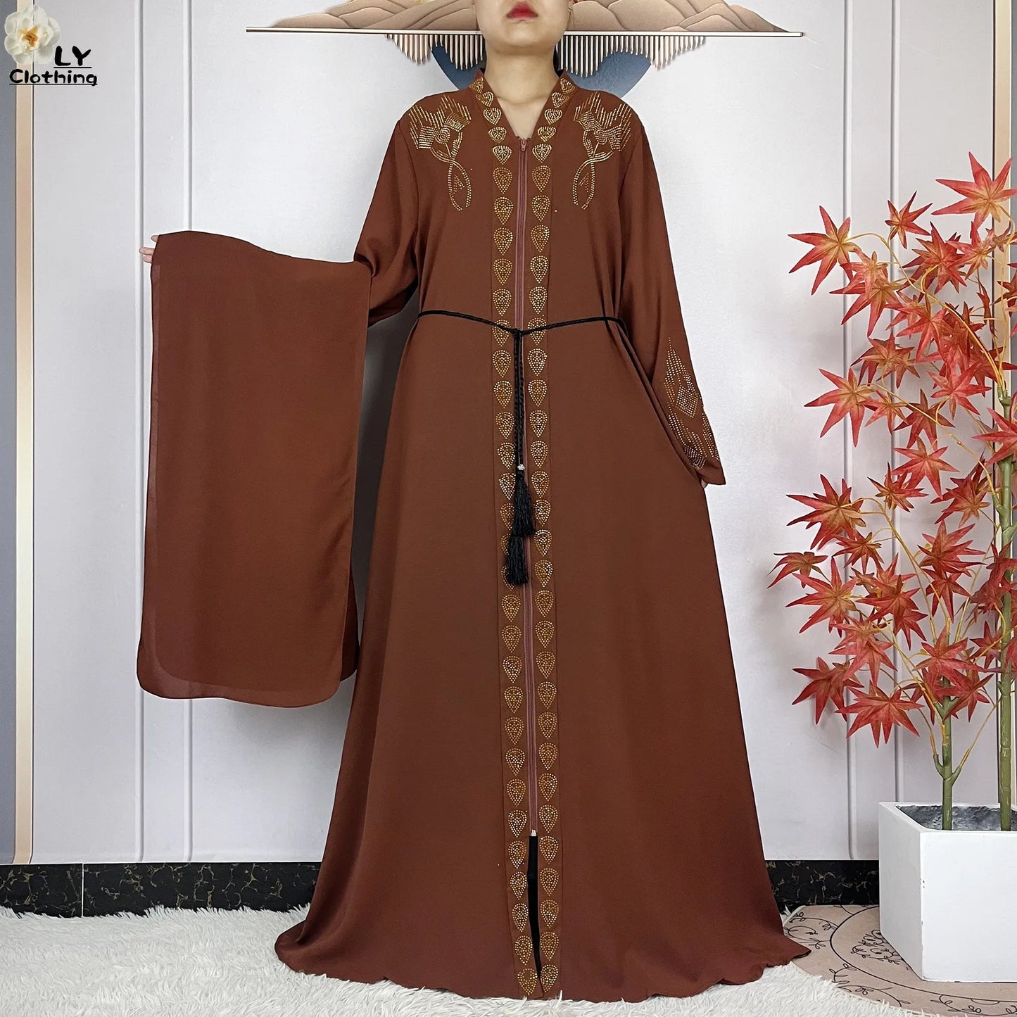 Robe Abaya Musulmane en Mousseline de Soie Élégante