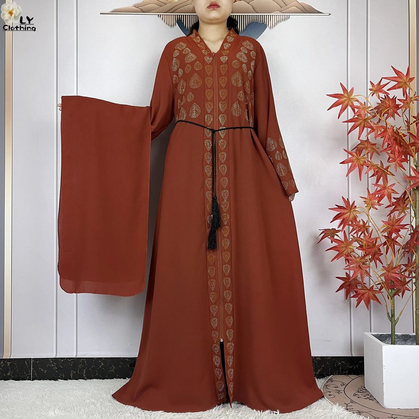 Robe Abaya Musulmane en Mousseline de Soie Élégante