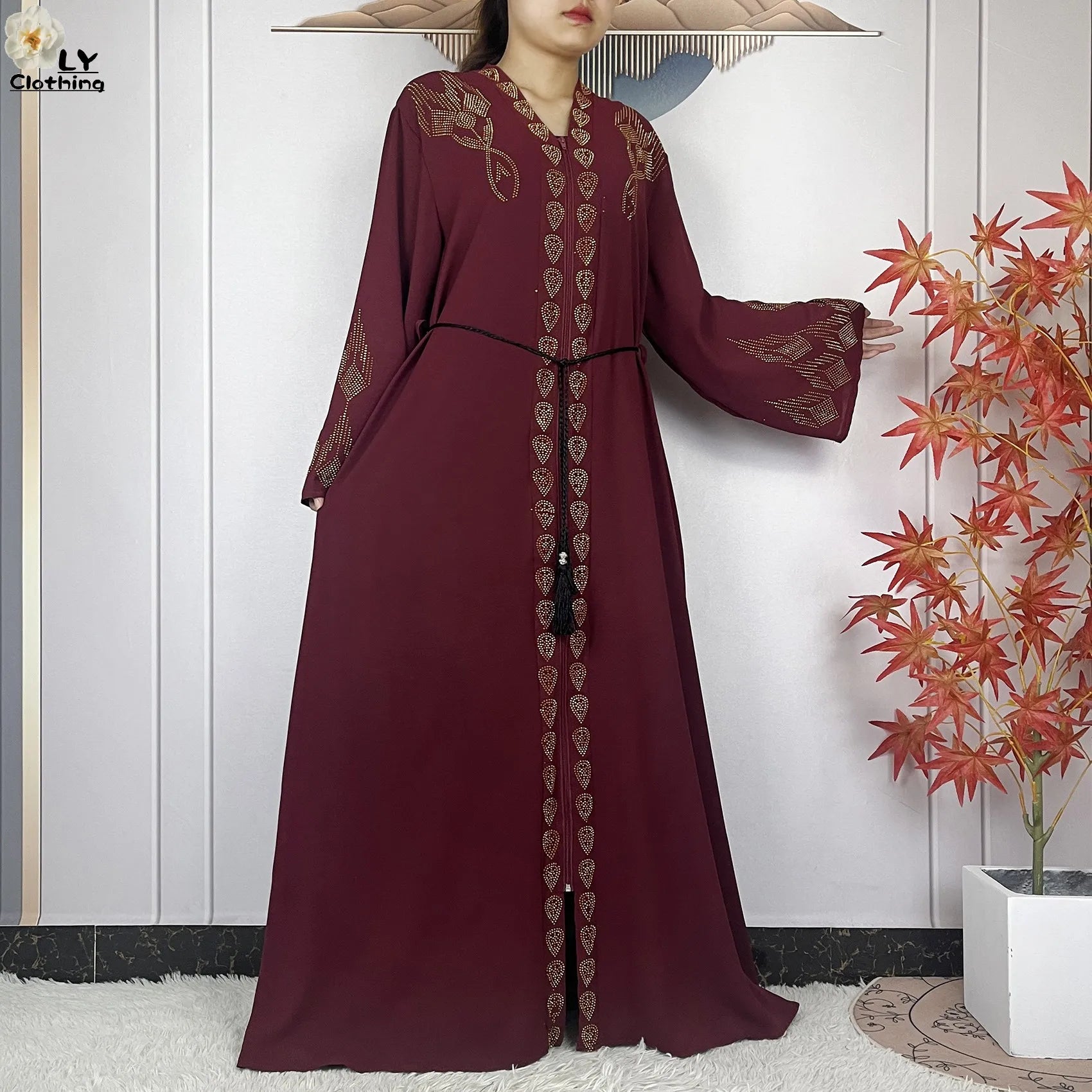 Robe Abaya Musulmane en Mousseline de Soie Élégante