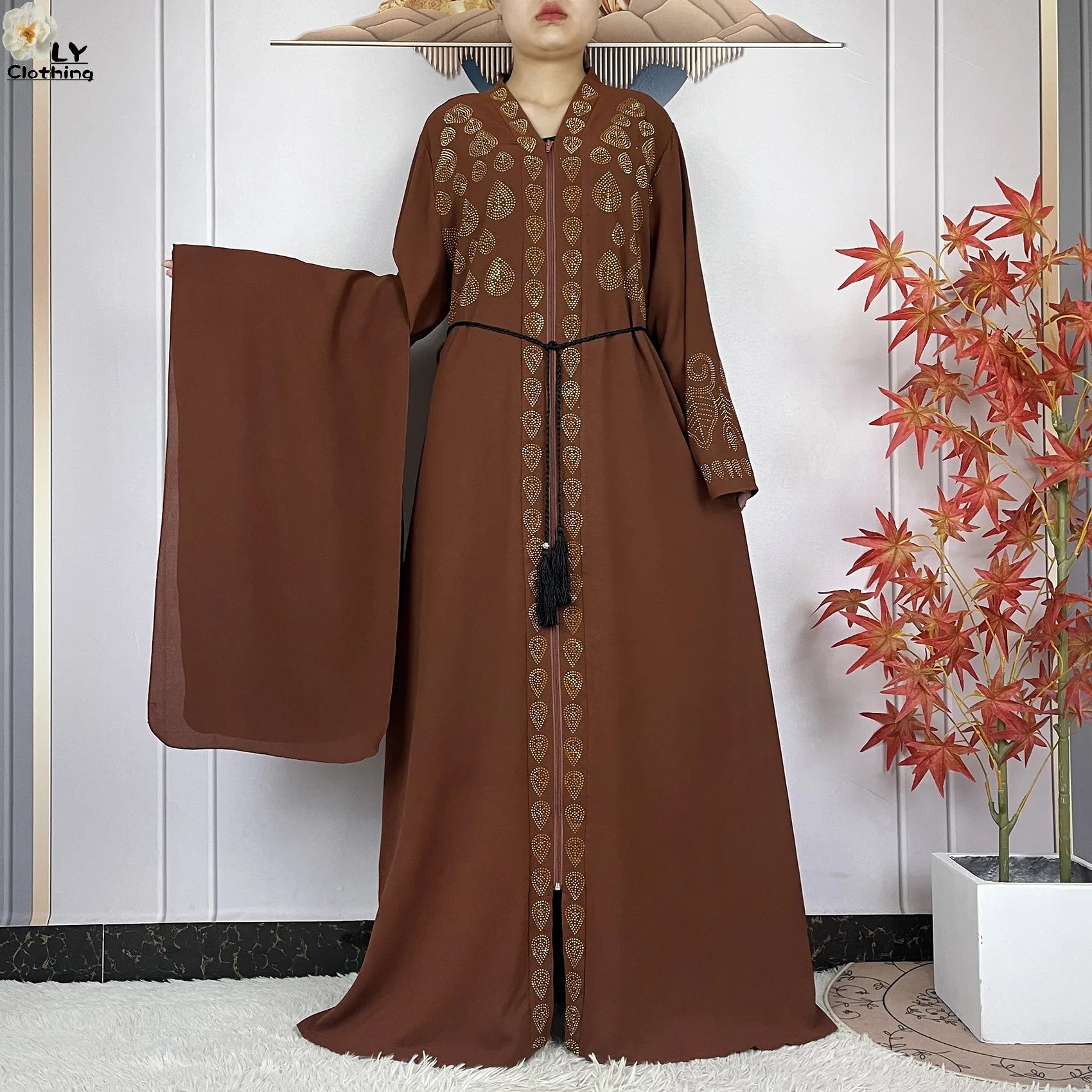 Robe Abaya Musulmane en Mousseline de Soie Élégante