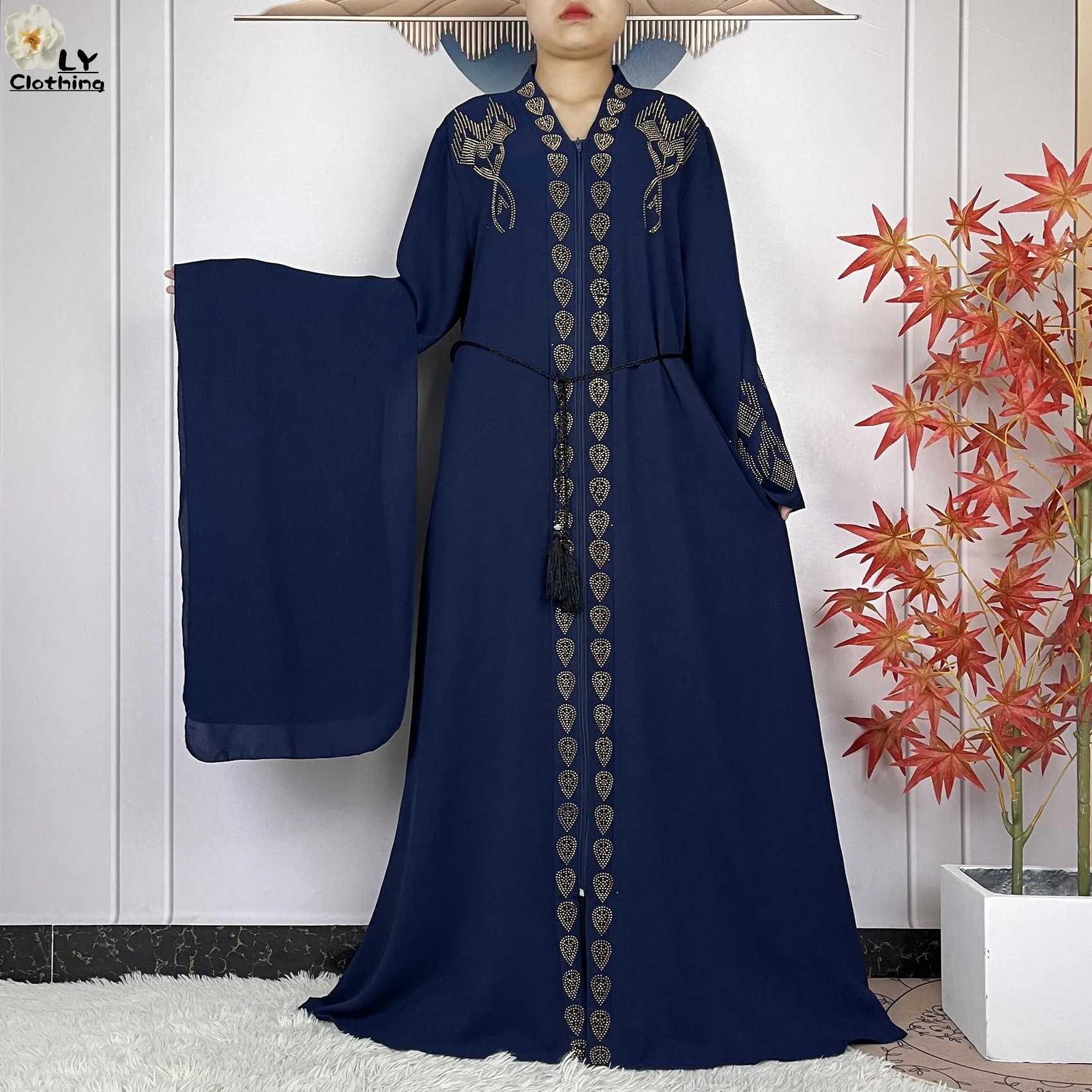 Robe Abaya Musulmane en Mousseline de Soie Élégante