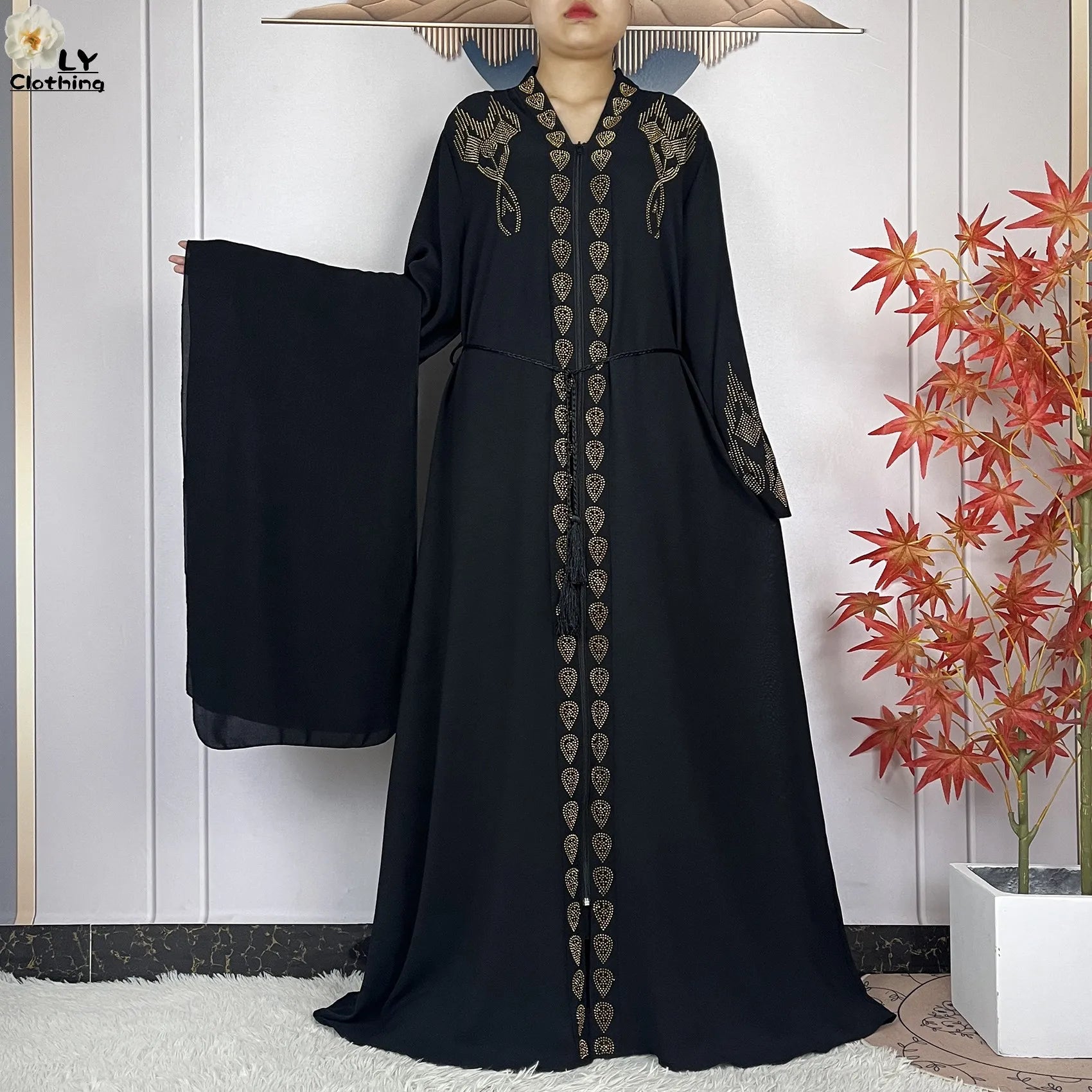 Robe Abaya Musulmane en Mousseline de Soie Élégante