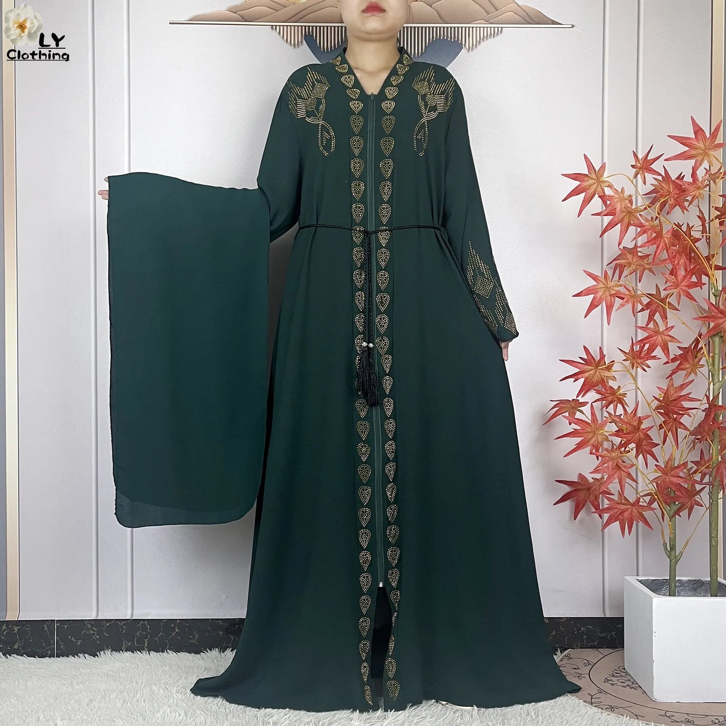 Robe Abaya Musulmane en Mousseline de Soie Élégante