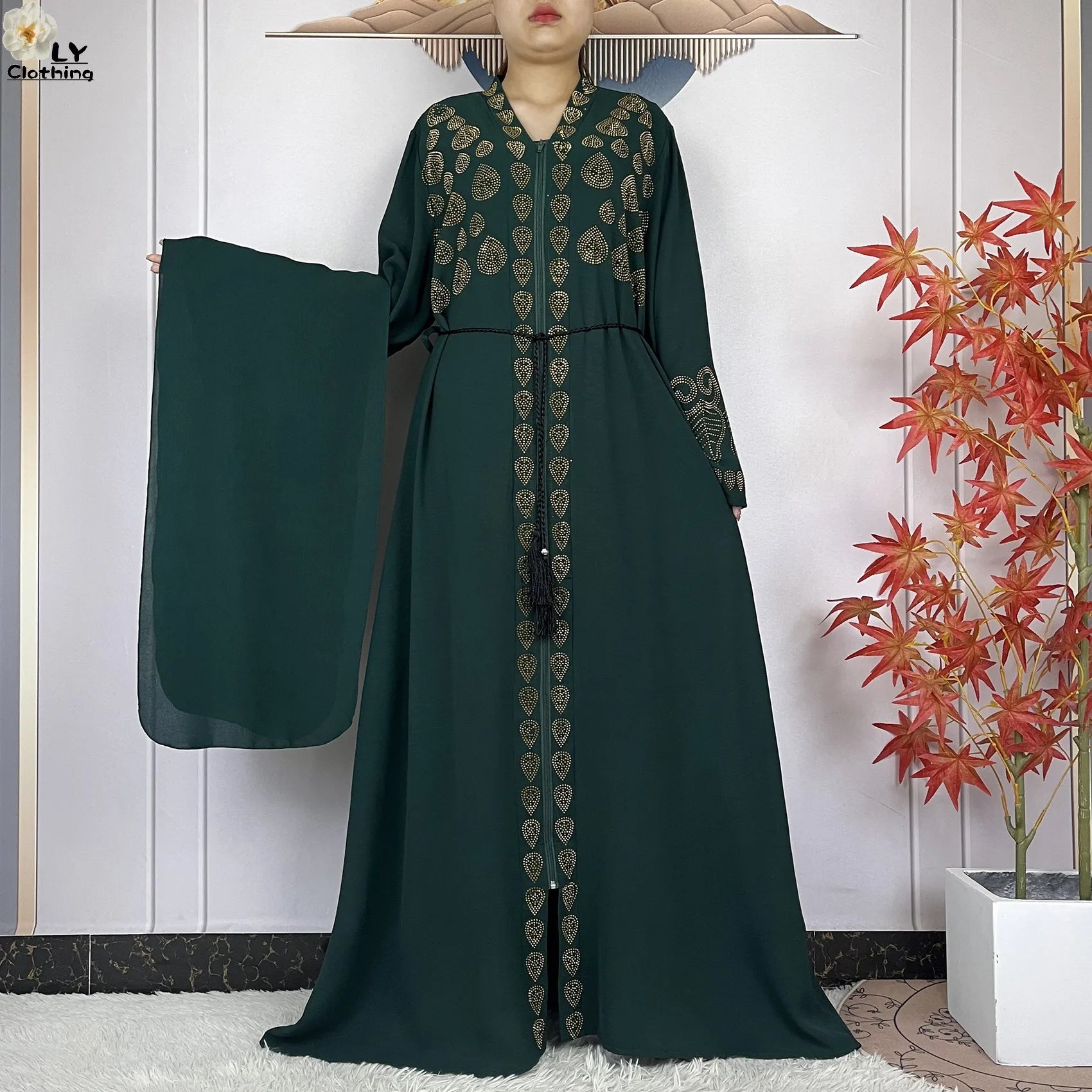 Robe Abaya Musulmane en Mousseline de Soie Élégante