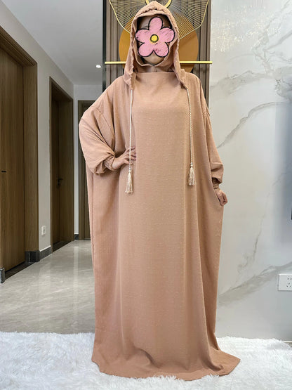 Abaya-Robe coton femmes, vêtements prière, caftan, dubai, turquie, Ramadan.