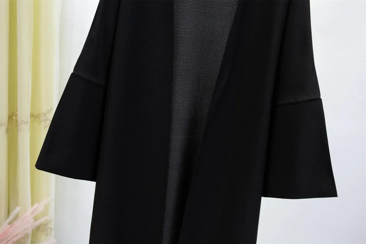 Abaya-Robe longue à manches longues pour femmes, cardigan, kaftans, couleur unie