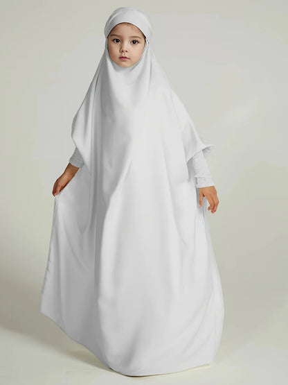 Abaya enfant musulmane : Caftan couleur unie