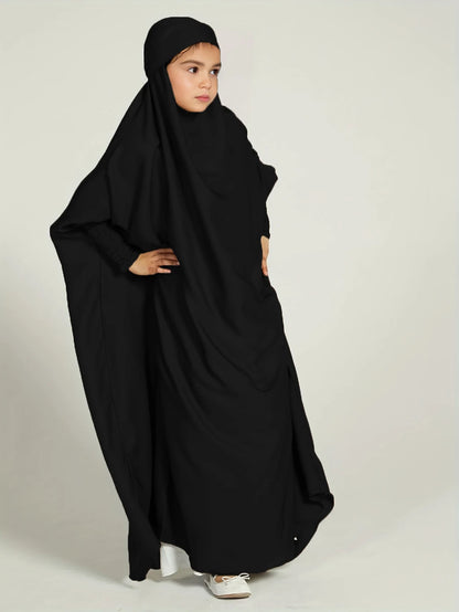 Abaya enfant musulmane : Caftan couleur unie