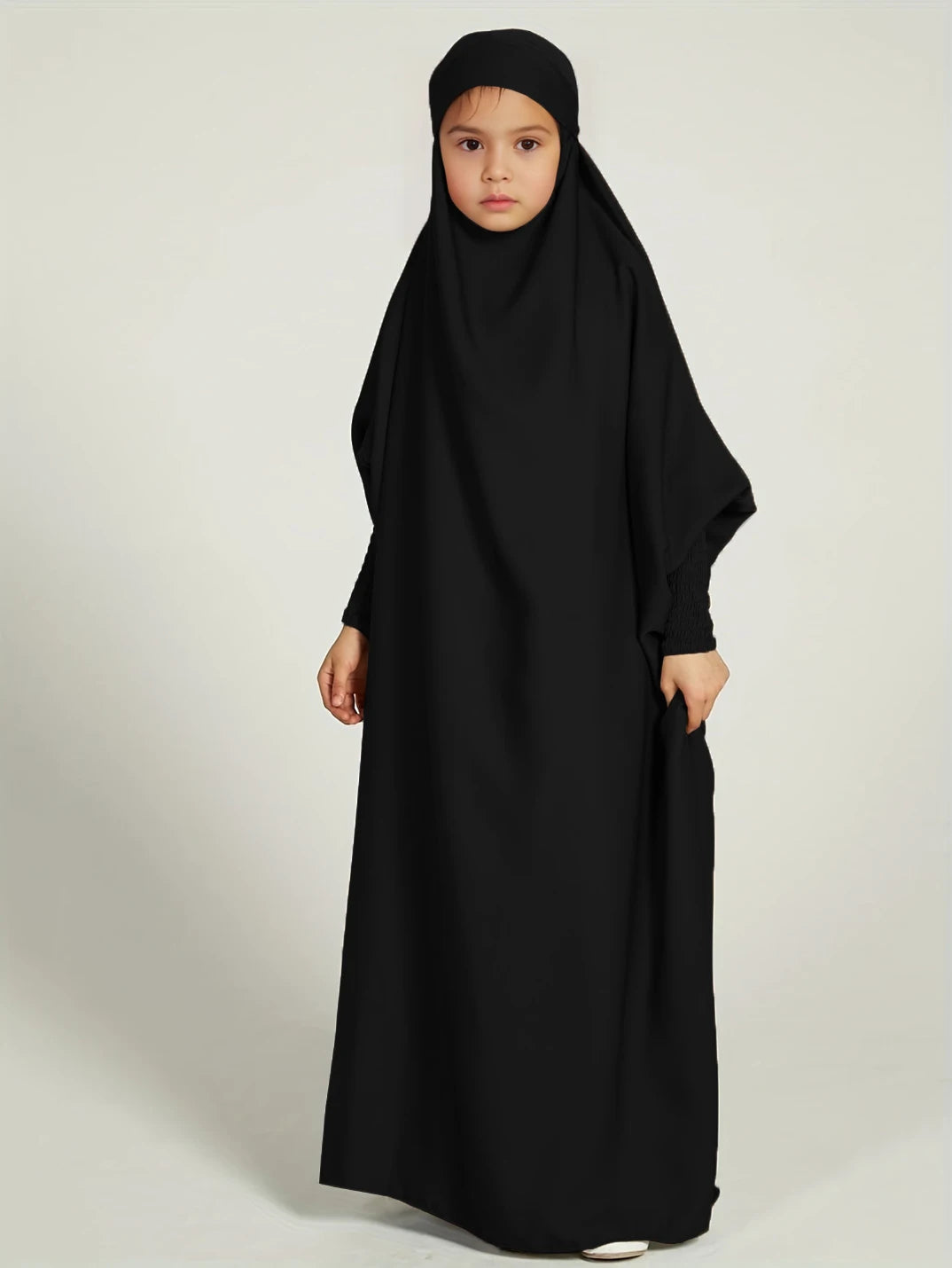 Abaya enfant musulmane : Caftan couleur unie