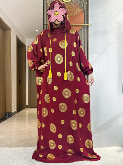 Abaya coton femme broderie Kendning - Vêtement de prière musulman - Ramadan