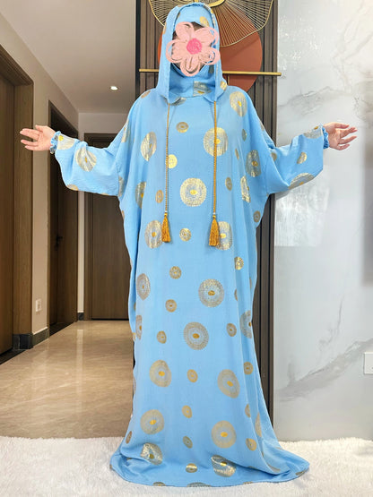 Abaya coton femme broderie Kendning - Vêtement de prière musulman - Ramadan