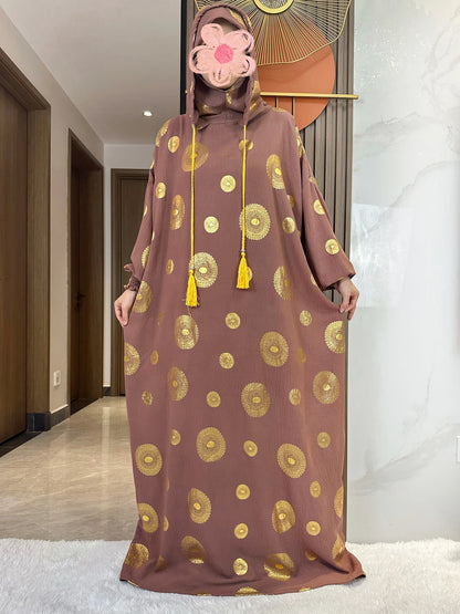 Abaya coton femme broderie Kendning - Vêtement de prière musulman - Ramadan