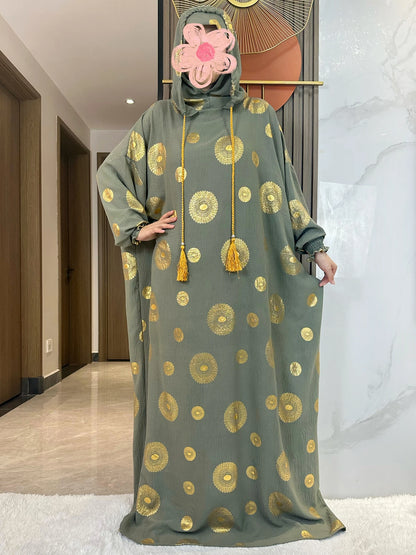 Abaya coton femme broderie Kendning - Vêtement de prière musulman - Ramadan