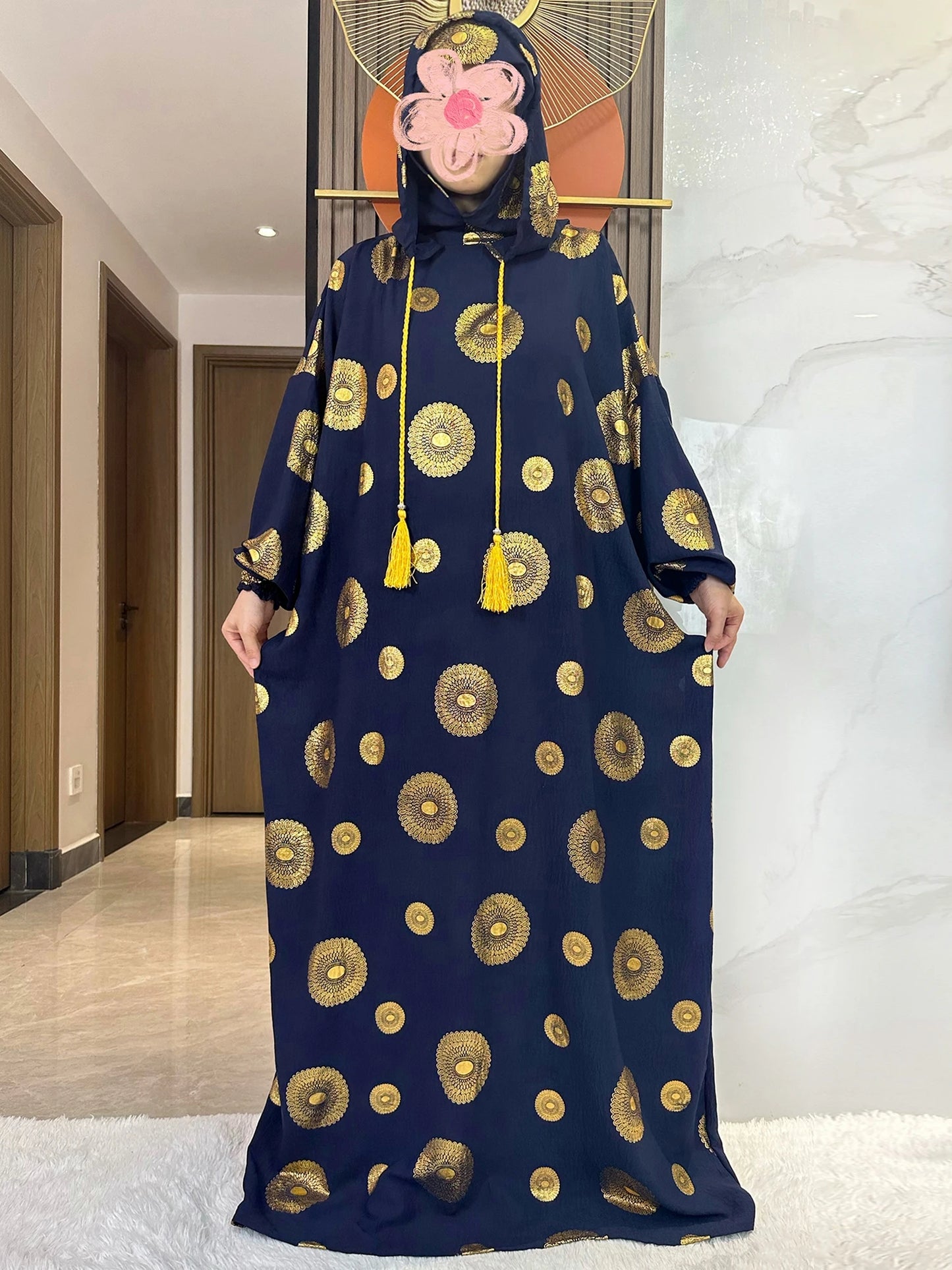 Abaya coton femme broderie Kendning - Vêtement de prière musulman - Ramadan