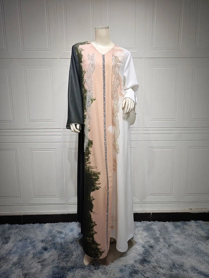 Abaya musulmane à manches longues pour femmes, style arabe et élégant