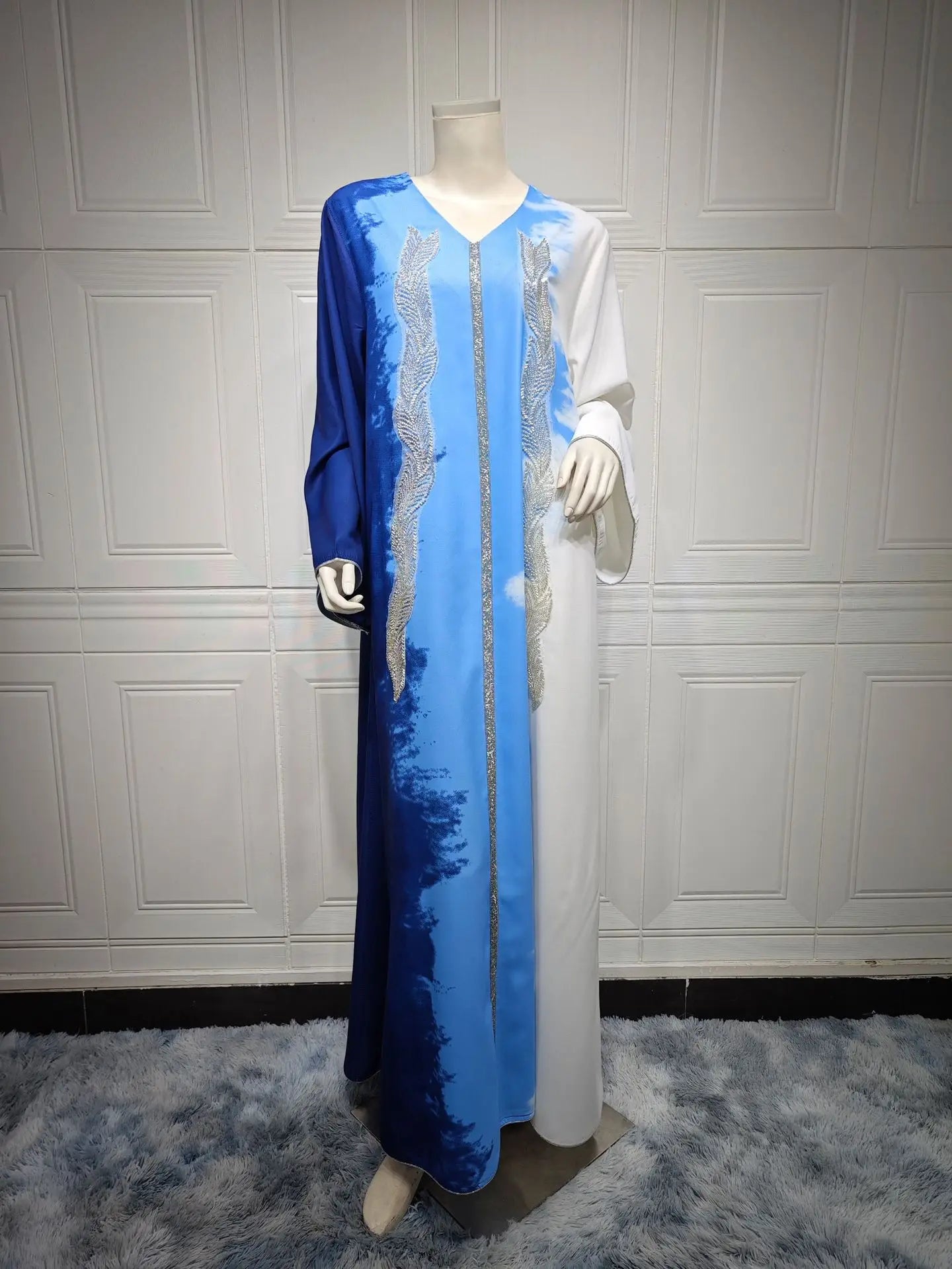 Abaya musulmane à manches longues pour femmes, style arabe et élégant