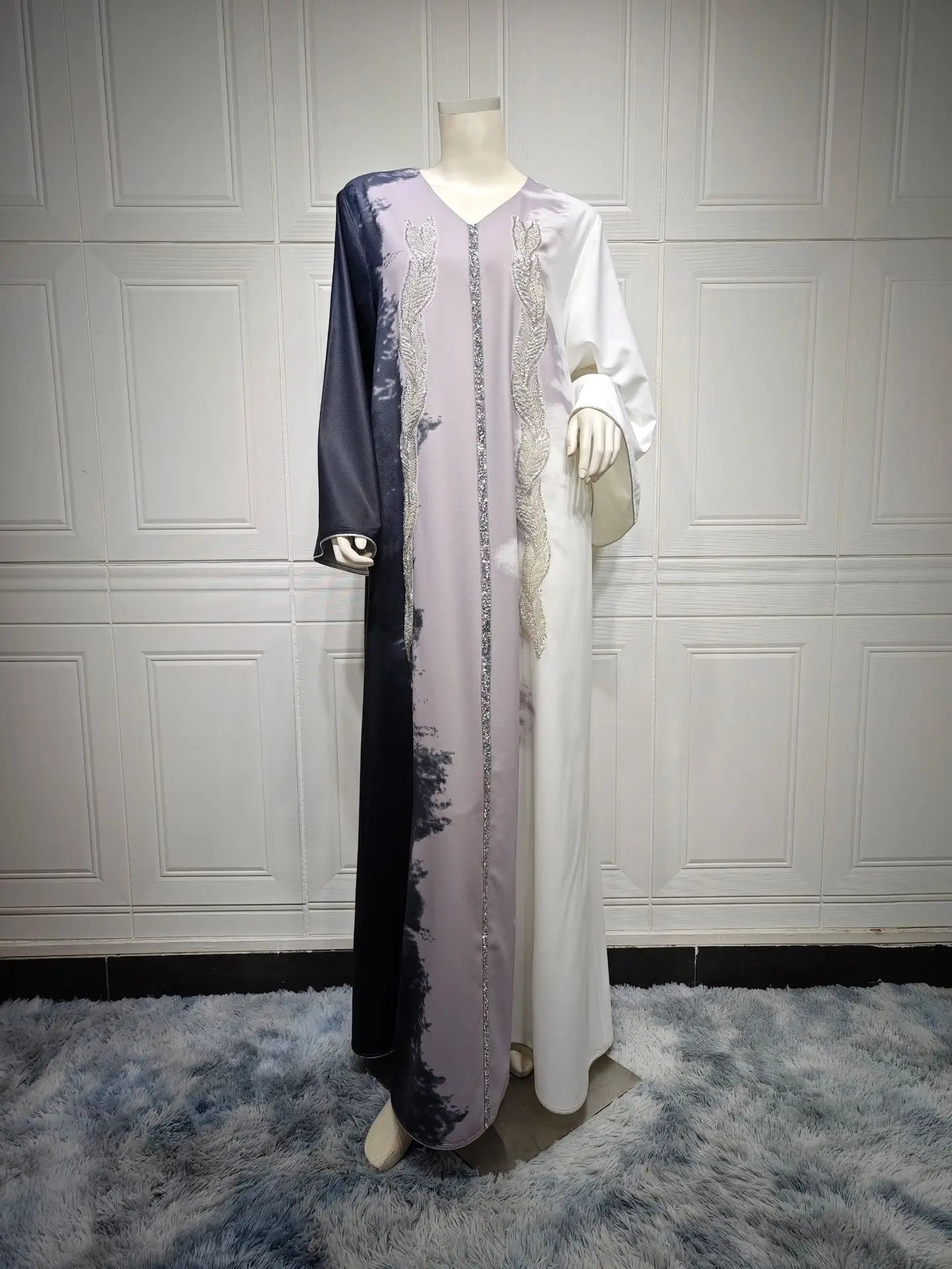 Abaya musulmane à manches longues pour femmes, style arabe et élégant