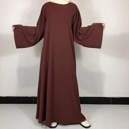 Abaya-Robe de qualité pour femmes musulmanes: 15 couleurs unies & ceinture gratuite