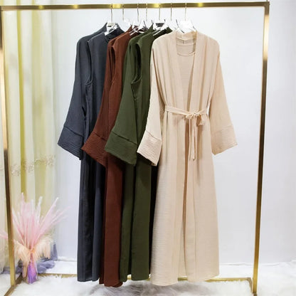 Ensemble Abaya Cardigan : FibrInner Robe + Ceinture