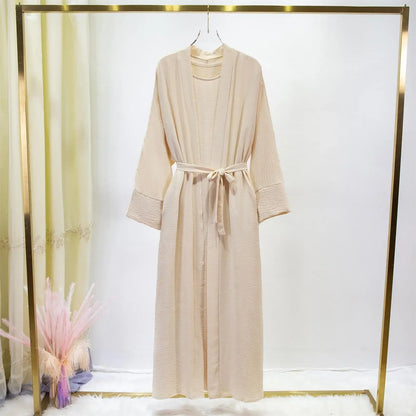 Ensemble Abaya Cardigan : FibrInner Robe + Ceinture