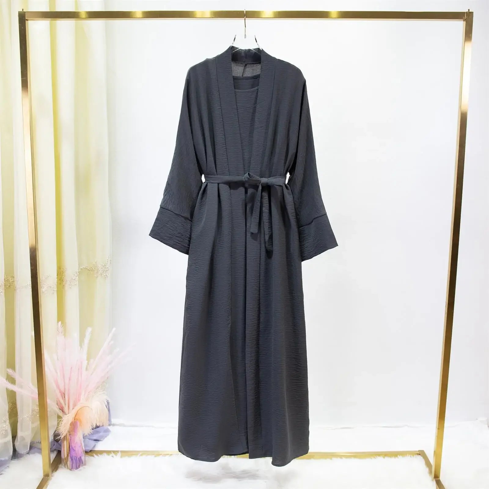 Ensemble Abaya Cardigan : FibrInner Robe + Ceinture