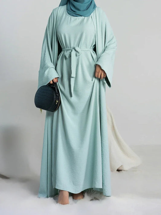 Ensemble 2 pièces Abaya assortie : Robe musulmane tendance