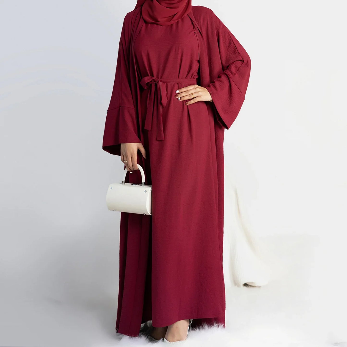 Ensemble 2 pièces Abaya assortie : Robe musulmane tendance