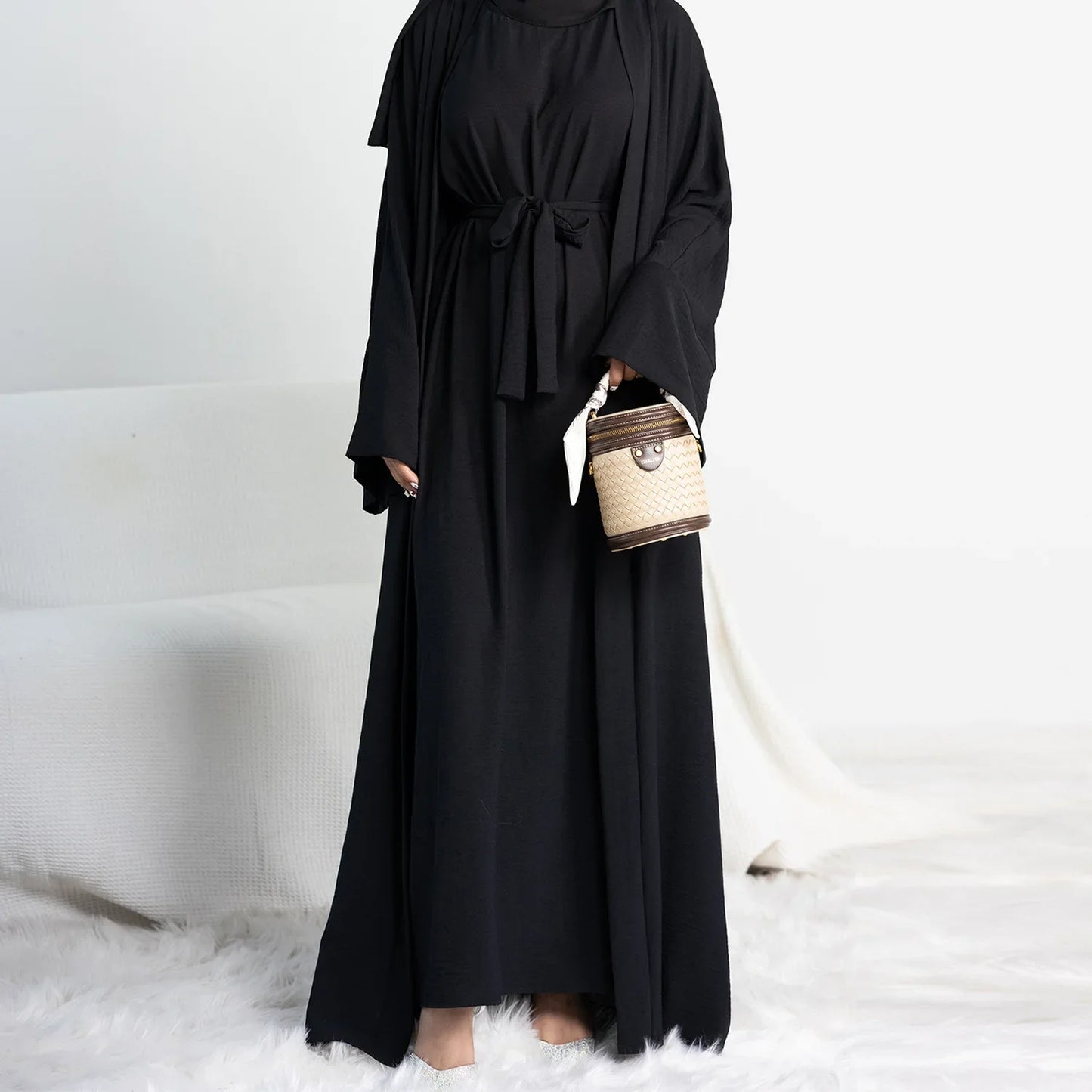 Ensemble 2 pièces Abaya assortie : Robe musulmane tendance