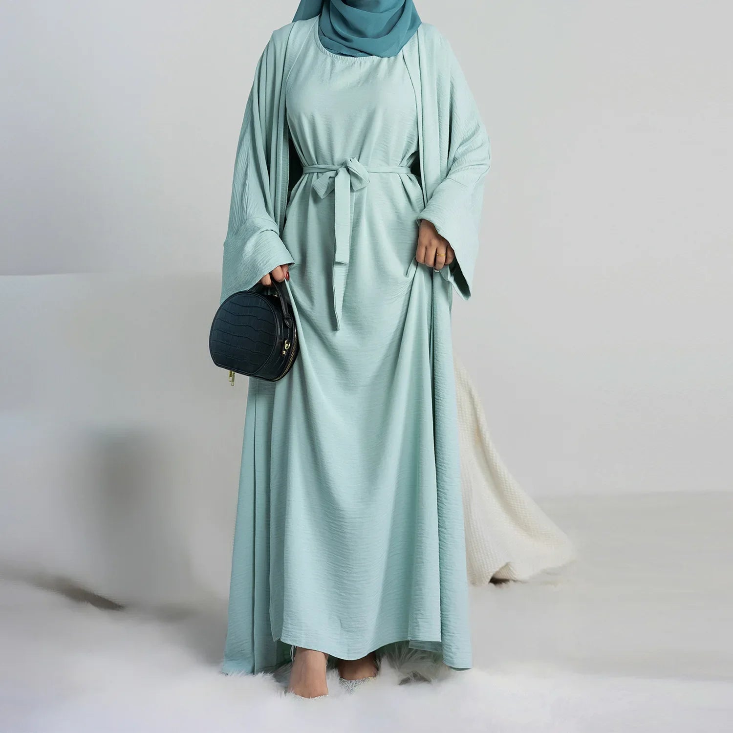 Ensemble 2 pièces Abaya assortie : Robe musulmane tendance